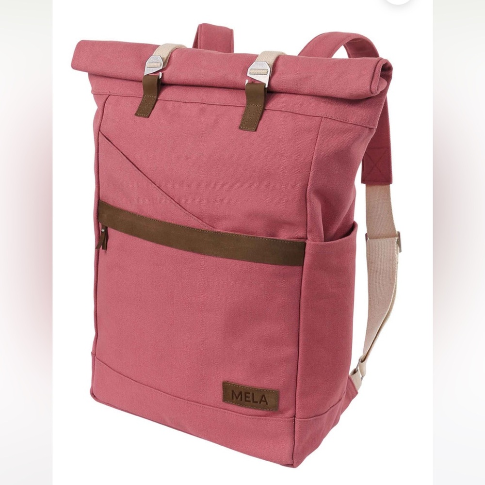 Mela Pink Roll-Top Backpack